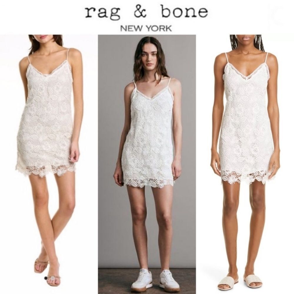 Rag & Bone Aleah Crochet Mini Dress Cotton Dress sz 12